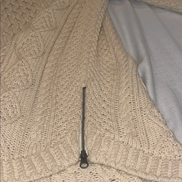 3201103 L.L. Bean Signature Women Cotton Fisherman Cable Tunic Sweater Beige XS - Picture 5 of 13